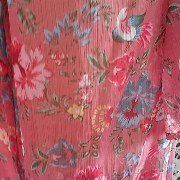 Pink Floral print Kimono - Picture 3 of 4